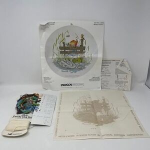 VTG 1980 Paragon Mother Swan 0442 Counted Cross Stitch Kit 12 x 12 Stamped